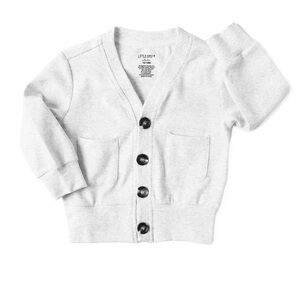 Little Bipsy Light Gray Button Down Cardigan